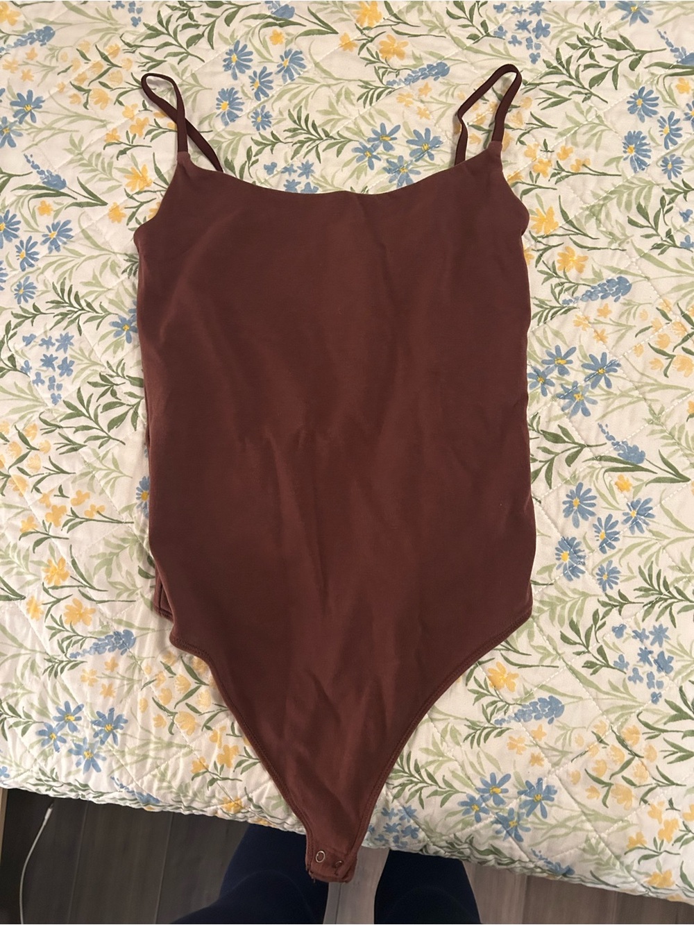 Abercrombie & Fitch Chocolate Brown Scoop Neck Bodysuit